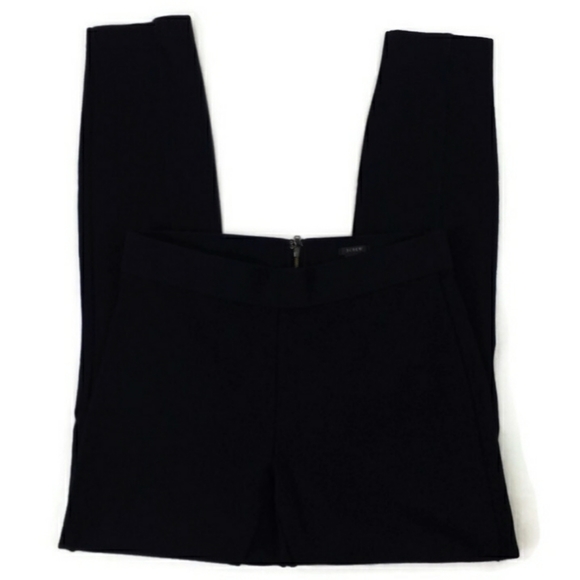 J Crew 31090 Black Exposed Zipper Fitted Tapered Pixie Pants Womens 0S - Picture 3 of 11